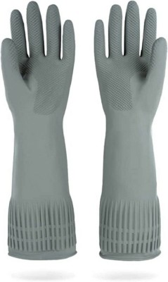Masox Store Multipurpose & Reusable Rubber Long Elbow Waterproof Kitchen Cleaning_75 Wet and Dry Glove(Large)