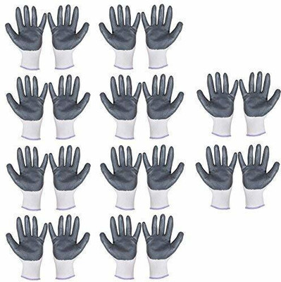 Uncle Paddy's Frontier Nitrile Safety Gloves Pack of 10 Pairs Wet and Dry Glove Set(Small Pack of 10)