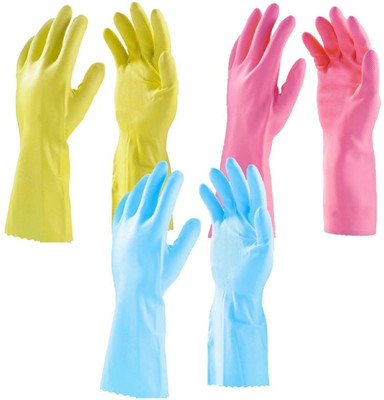 Safe Hand Wet and Dry Disposable Glove Set(Free Size Pack of 3)