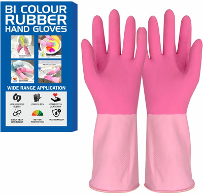 Aatrangi 1 Pair Heavy-Duty Chemical Oil Resistant Industrial Cleaning Non Slip Grip Rubber  Safety Gloves(Pack of 2)