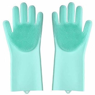 MJEXIM Tendula™ Silicon Household Safety Wash Scrubber Heat Wet and Dry Glove(Free Size)