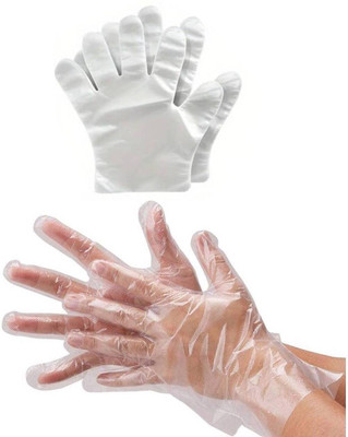 EASYAID Transparent PVC Hand Gloves Premium Quality Dry Disposable Glove(Free Size)
