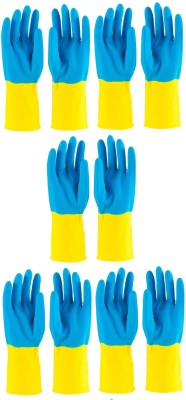 HM EVOTEK Washable Reusable Dish Washing Bathroom Toilet Pet All Types Hand Safe Wet and Dry Disposable Glove Set(Large Pack of 10)