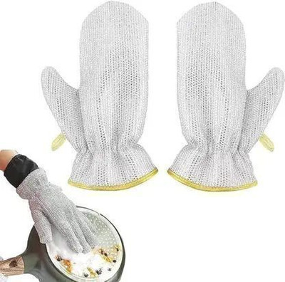 POORVIDHARA Wire Dishwashing Gloves, Kitchen Cleaning Gloves, Household Cleaning Tools Wet and Dry Disposable Glove(Free Size)