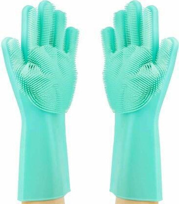 Mukono SiliconeGloves with Reusable Heat Resistant Tool for Cleaning,Dish Washing 1pair Wet and Dry Glove(Free Size)