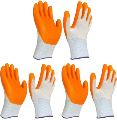 Masox Store Anti Cut Resistant Hand Safety Gloves Cut-Proof Protection with Rubber Grade K6 Wet and Dry Glove Set(Extra Large Pack of 3)