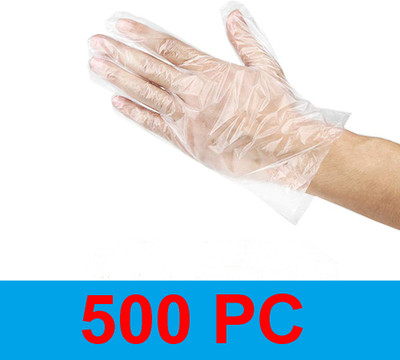 PINK&BLACK food handling gloves |disposable plastic gloves |hand gloves|Food,Cleaning,Salon Wet and Dry Disposable Glove Set(Free Size Pack of 500)