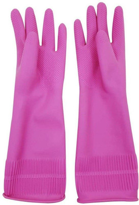 RBGIIT Long Sleeve Gloves For Dish Washing Cleaning Working Painting Gardening Pet Care Wet and Dry Glove Set(Medium Pack of 2)
