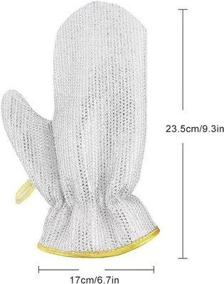 Radha Wire Dishwashing cloth With Gloves(5 cloth 2 gloves) Stainless Steel Scrub(Regular, Pack of 7)