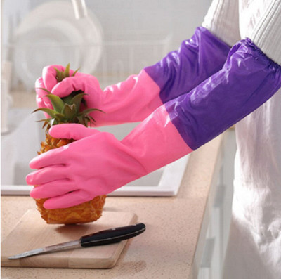 RBGIIT Rubber Elbow Length Cotton Flocklined Kitchen Factory Safety Glove PS-1 Rubber, Synthetic  Safety Gloves(Pack of 2)
