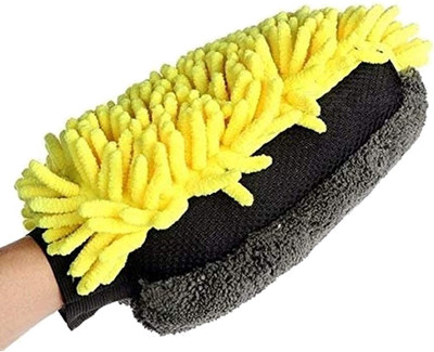QNJL Waterproof Mitt Multipurpose Car Cleaning Microfiber Glove Wet and Dry Glove(Medium)