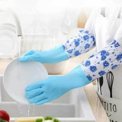 Flipkart SmartBuy PVC FlockLined Long Elbow Length Gloves for Kitchen Dishwashing Winters Wet and Dry Glove(Large)