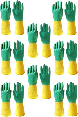 HM EVOTEK Washable Reusable Dish Washing Bathroom Toilet Pet All Types Hand Safe Wet and Dry Disposable Glove Set(Large Pack of 16)