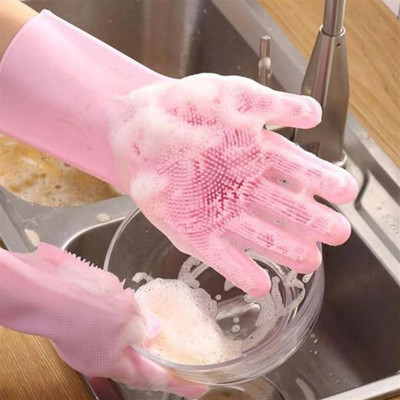 Homekrafts Cleaning Silicone Gloves Wet and Dry Glove(Medium)