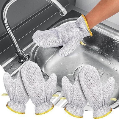 HELTROW Silver wire Dishwashing gloves Wet and Dry Glove Set(Free Size Pack of 2)