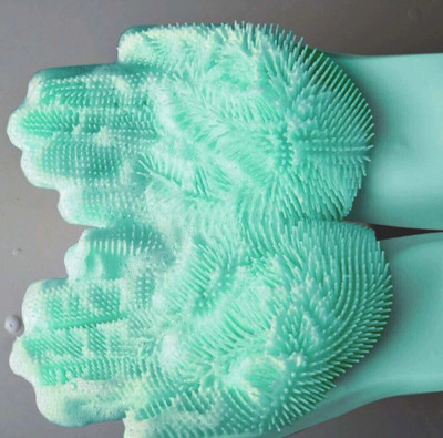 lucylove Silicon cleaning gloves multi purpose dishwashing gardening wet and dry gloves Wet and Dry Glove(Free Size)