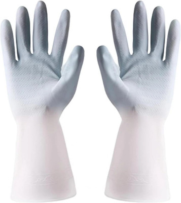 RBGIIT Rubber Dishwashing Kitchen Platform Pet Care Scrubbing Cloth Glove B-87 Wet and Dry Glove(Large)