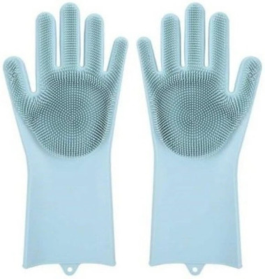 ABlue Clipper Silicon Gloves For Women Best Kitchen Tool Heat & Water Resistant Reusable Wet and Dry Glove(Free Size)
