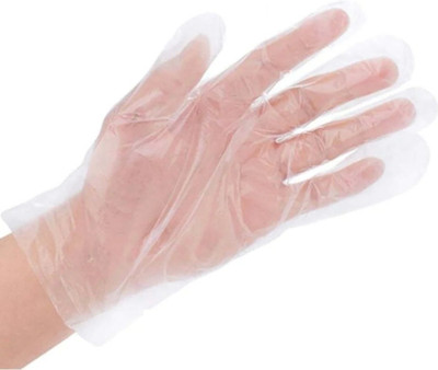 3P Polyethene Gloves For Multipurpose Safety Health And Clear Touch Safe Hand Care Wet and Dry Disposable Glove Set(Free Size Pack of 100)