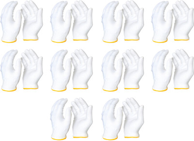 Haiches Gloves Wet and Dry Disposable Glove Set(Large Pack of 10)