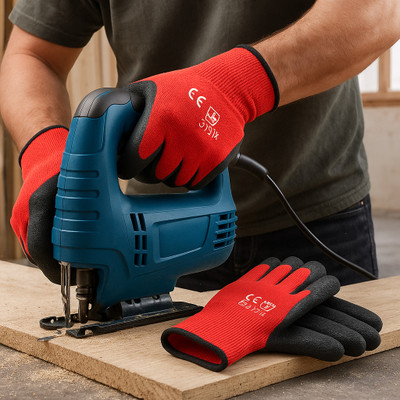Infizent Safety Gloves Anti Cut Resistant Level 5 Protection For Industrial & Kitchen Use Wet and Dry Glove(Free Size)