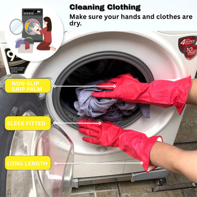 STYLERA Long Slevees Rubber Washable Reusable Farming Agricular Garden Wet and Dry Disposable Glove(Free Size)