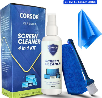 CORSOR Screen Cleaning Kit with Microfiber Cloth and Brush for Computers, Gaming, Laptops, Mobiles(4-in-1 Cleaning Kit)