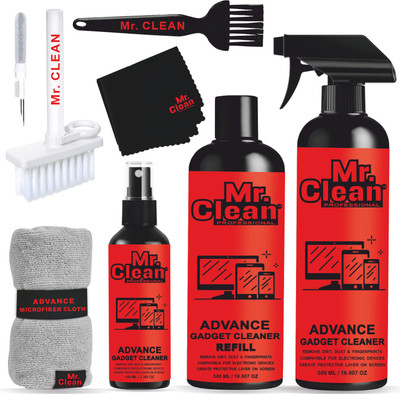 MCP Gadget Cleaner Spray 500ml+500ml+100ml with 2Microfiber Cloth & 2 Cleaning Brush for Computers, Gaming, Mobiles, Laptops(Gadget Cleaner Kit - Gentle & Effective Cleaning Solution)
