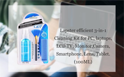 WunderVoX 3 in 1 Screen Cleaner with Spray Cloth Brush for Computers, Laptops, Mobiles(3in1CK-10)