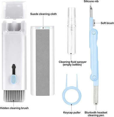 Snazora 7 in 1 Keyboard Cleaner Set, Computer, Earphone Cleaning Kit for for Computers, Laptops, Mobiles(Tablet & Screen Dust Brush Including Soft Sweep, Swipe,3 in 1 Airpod Cleaner Pen)