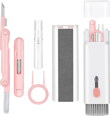 Smartbear Multifunctional 7-in-1 Gadget Cleaning Kit with Microfibre Cloth and Pouch for Mobiles(CT-Pink)