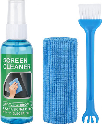 RoaRich 3-in-1 Laptop Cleaning Kit with Spray, Microfiber Cloth & Brush for Computers, Gaming, Laptops, Mobiles(CLEANING KIT)
