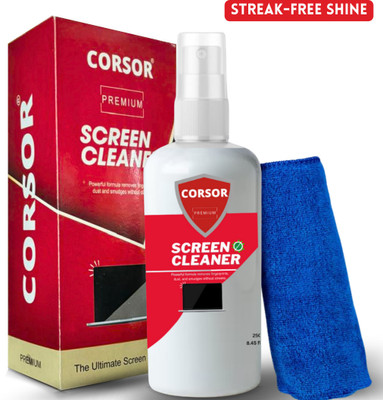 CORSOR Premium Screen Cleaner with Microfiber Cloth for Computers, Mobiles, Laptops, Gaming(250ml)