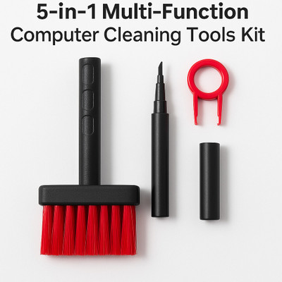 RoaRich 5-in-1 Laptop Keyboard Cleaning Kit with Keycap Puller & Earbud Cleaner for Computers, Gaming, Laptops, Mobiles(RRCB02)