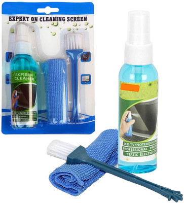 N.A.R VENTURES Screen Display 3 in 1 Screen Cleaning kit with Cleaning Spray, Cloth & Brush for Computers, Gaming, Laptops, Mobiles(LCD, LED Screen Cleaner)