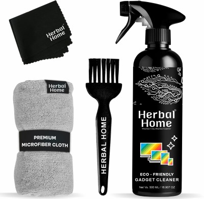 Herbal Home Gadget Cleaner 500 Ml,1 Microfiber Cleaning ,1 Cleaning Brush ,1 Screen Cloth for Laptops, Computers, Mobiles, Gaming(Super Advance Kit 500)