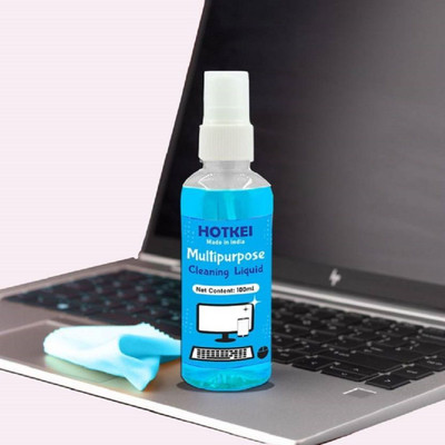 HOTKEI 100ml Scented Laptop LED LCD TV PC Monitor Smart Phone Screen Cleaner Kit for Laptops, Computers, Mobiles, Gaming(TV Mobile Computer Electronic Screen Cleaner Cleaning Liquid Spray Kit)