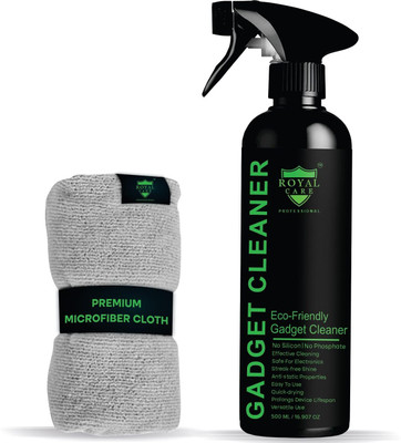 ROYAL CARE PROFFESSIONAL Gadget Cleaner Spray(500ml)+1Pcs Microfiber Cloths for All Screen for Computers, Gaming, Laptops, Mobiles(Gentle & Effective Cleaning Solution)