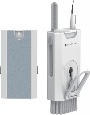 Portronics Clean M Multifunctional 8 IN 1 Cleaning Kit with Mobile Holder for Laptops, Computers, Mobiles(POR-1791)