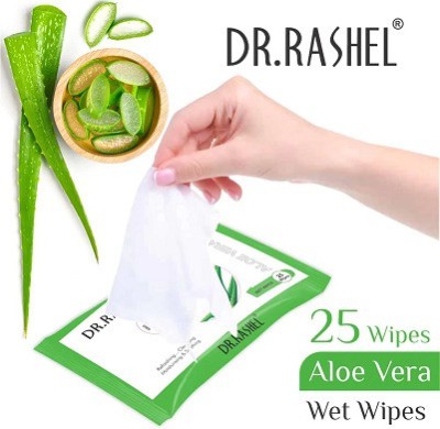 Tiny Deal DR.RASHEL ALOE VERA WET WIPES FOR REFRESHING CLEANSING MOISTURISING & SOOTHING(25 Tissues)