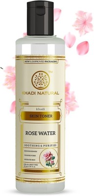 KHADI NATURAL Ayurvedic Pure Rose Water Skin Toner|Dead Skin Removal|Anti Aging Face Wash(210 ml)