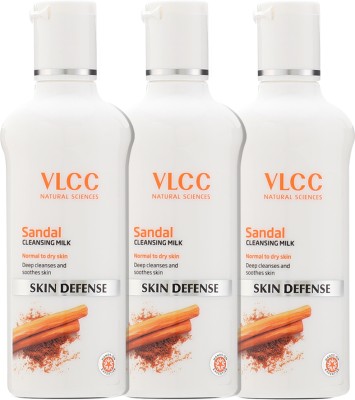 VLCC Sandal Cleansing Milk - Deep Cleanses,Soothes Skin & Even Skin Tone (Pack of 3)(300 ml)