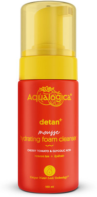 Aqualogica Detan+ Mousse Hydrating Foam Cleanser | Brightens & Hydrates | Detans Skin Face Wash(100 ml)