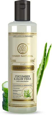 KHADI NATURAL Herbal / Ayurvedic Cucumber and Aloevera Cleansing Milk Cream with Shea/Kokum Butter Face Wash(210 ml)