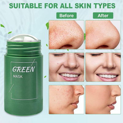 Libline Green Tea Mud Mask Deep Cleaning Oil Control FACE MASK GREEN STICK Face Wash(40 g)