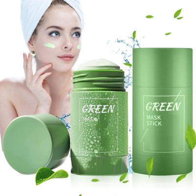 Emijun 2 Pcs Green Tea Mask Stick, Blackhead Remover Mask with Green Tea Face Wash(80 g)