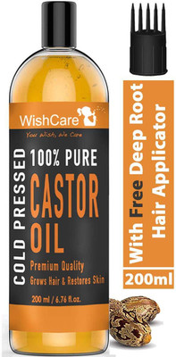 WishCare Premium Cold Pressed Castor Oil For Hair And Skin Hair Oil (200 Ml) For Rs. 191 @ 52% off