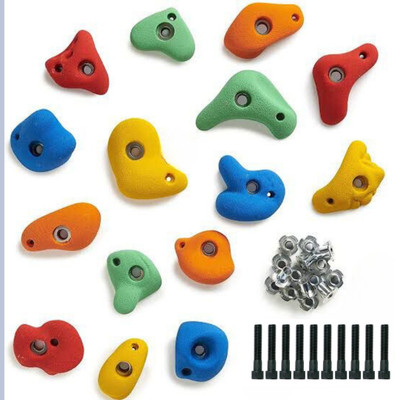 WhiteTech Wall Climbing Holds for Kids and Adult,DIY for Indoor & Outdoor Pack15 With Kit Climbing Hold