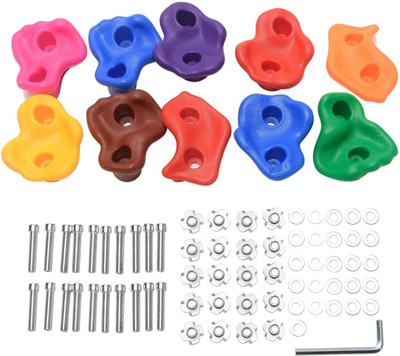 Reznor Rock Climbing Holds Play Set for Kids (10 Holds) for Indoor & Outdoor Games Climbing Hold