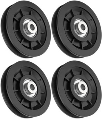 FitnessTools 4pcs Bearing Pulley Wheel Replace For Gym Equipment Part. Climbing Pulley(Black)